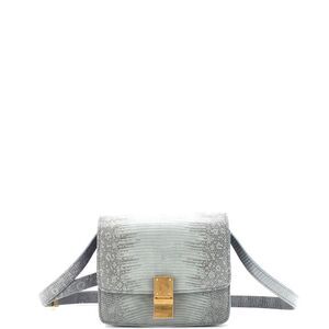 Celine Classic Box Bag Lizard Small Gray